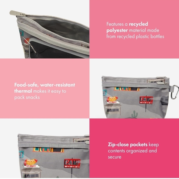 31 Clear Clip Pouch with Gray Accents Camping  Cactus, Travel Bag, Phone Pouch - Picture 4 of 11